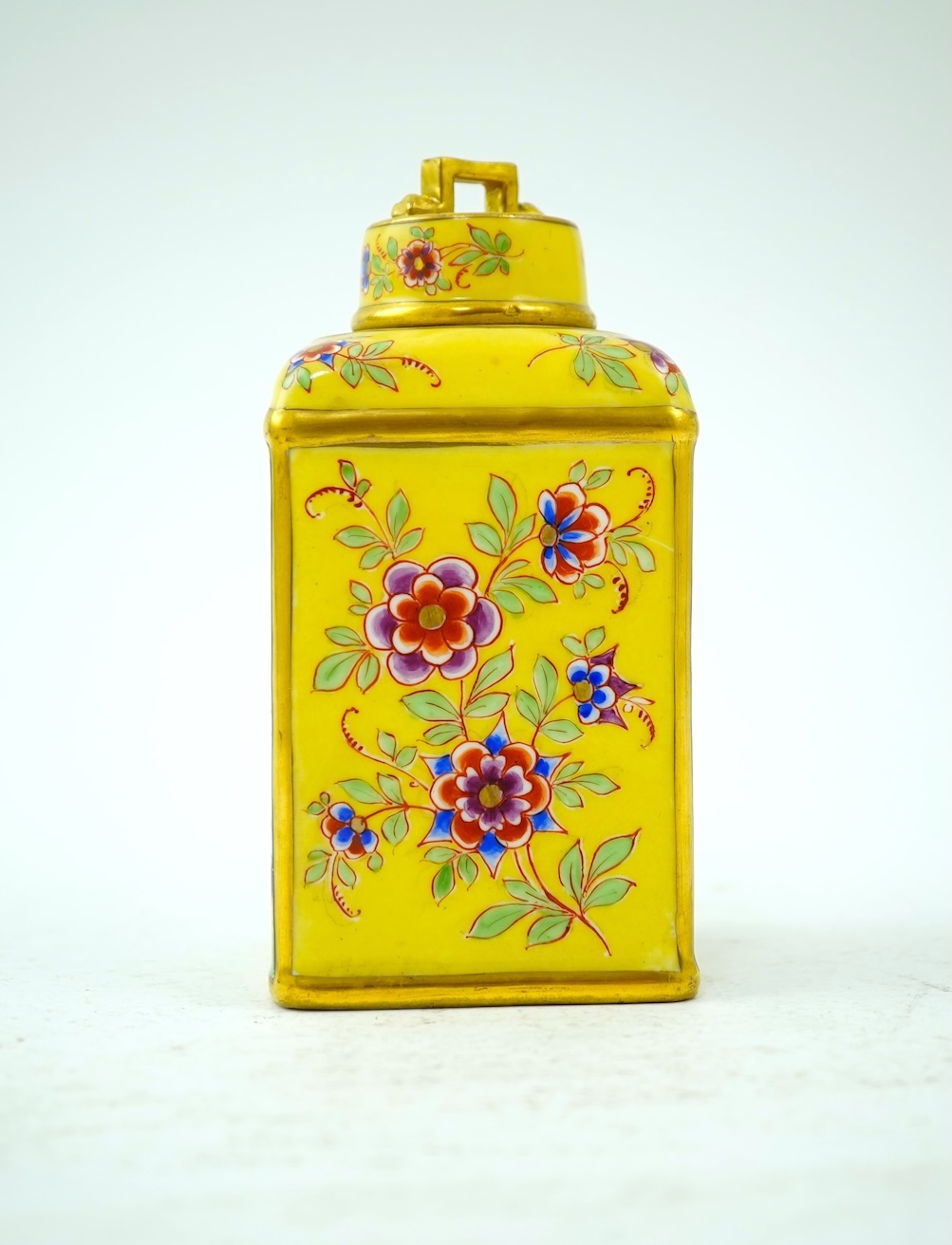 A French porcelain chinoiserie tea caddy and cover, late 19th century